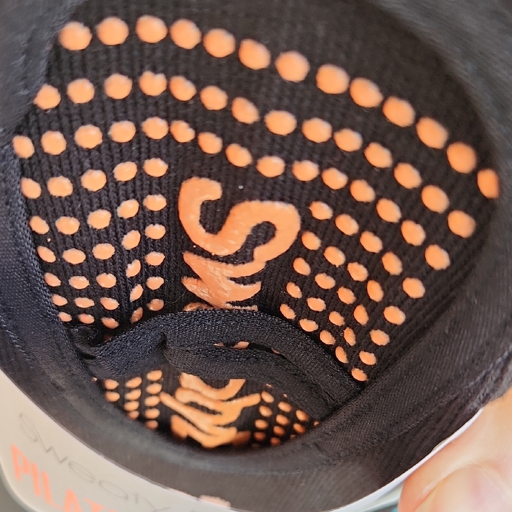 Sweaty Betty Pilates Socks in Black and Orange - Picture 3 of 3